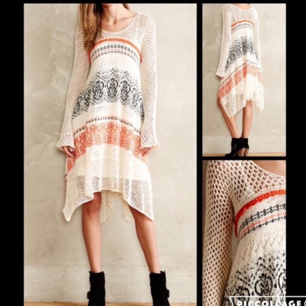 Anthropologie Crocheted sweater dress Small